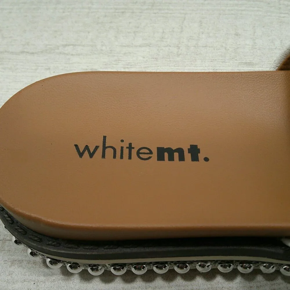 White Mt. Mountain Bronte Studded Platform Slide Mule Sandals Size 5.5 M